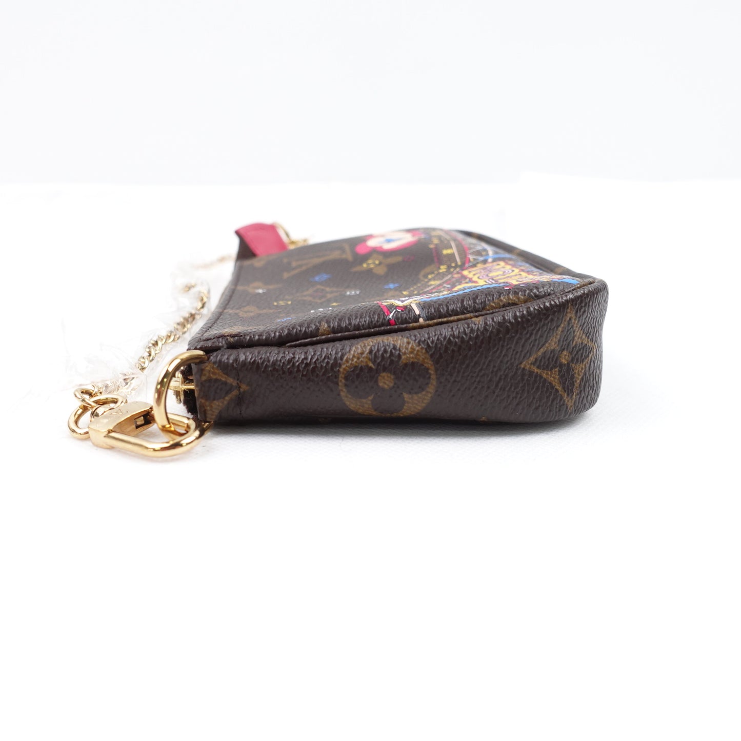 Pre-owned Louis Vuitton Mini Pochette Vivinne Print Monogram Coated Canvas Wristlet