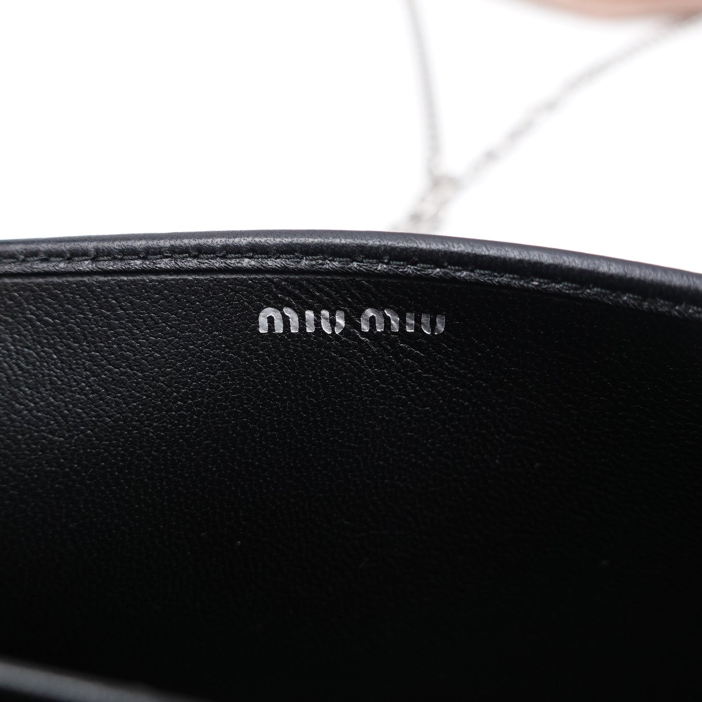 Pre-owned Miumiu WOC Black Lambskin Crossbody Bag
