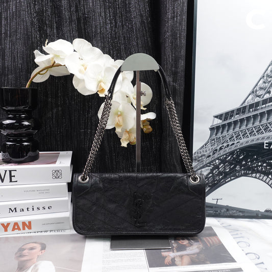 Pre-owned Saint Laurent Niki Black Calfskin Shoulder Bag