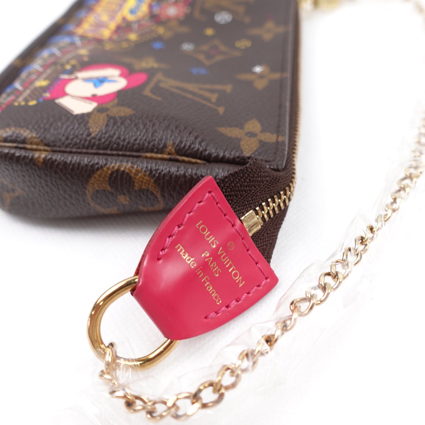 Pre-owned Louis Vuitton Mini Pochette Vivinne Print Monogram Coated Canvas Wristlet