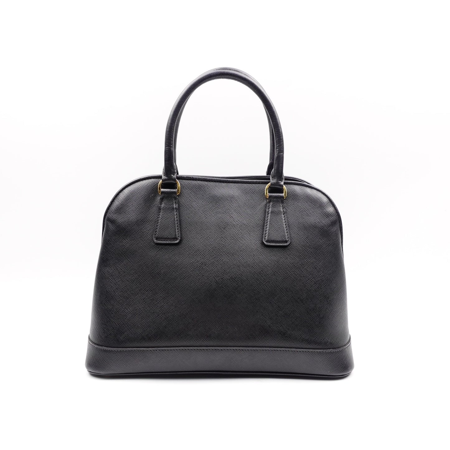 Pre-owned Prada Saffiano Lux Promenade Medium Black Calfskin Shoudler Bag