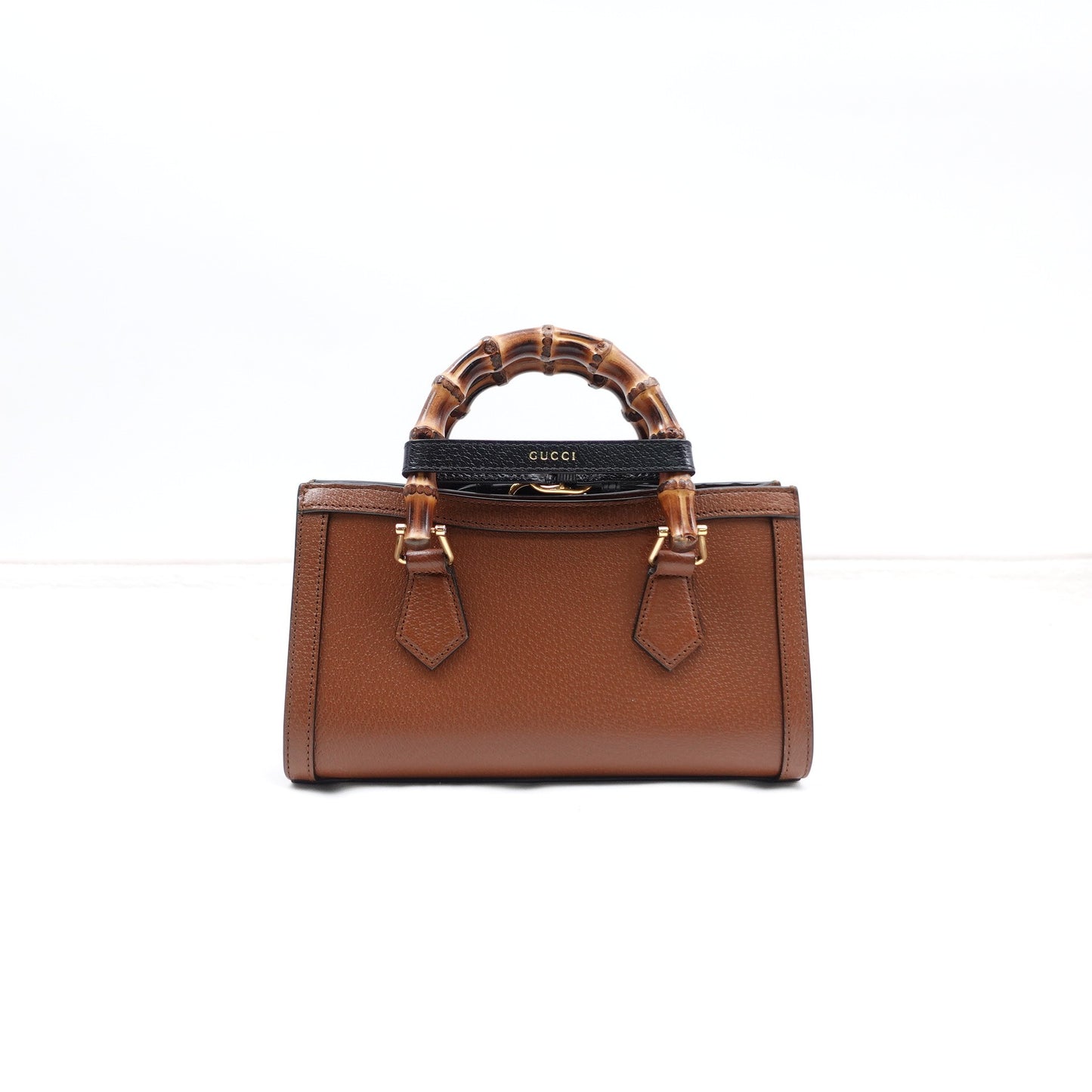 Pre-owned Gucci Diana East and West Brown Calfskin Top Handle Bag