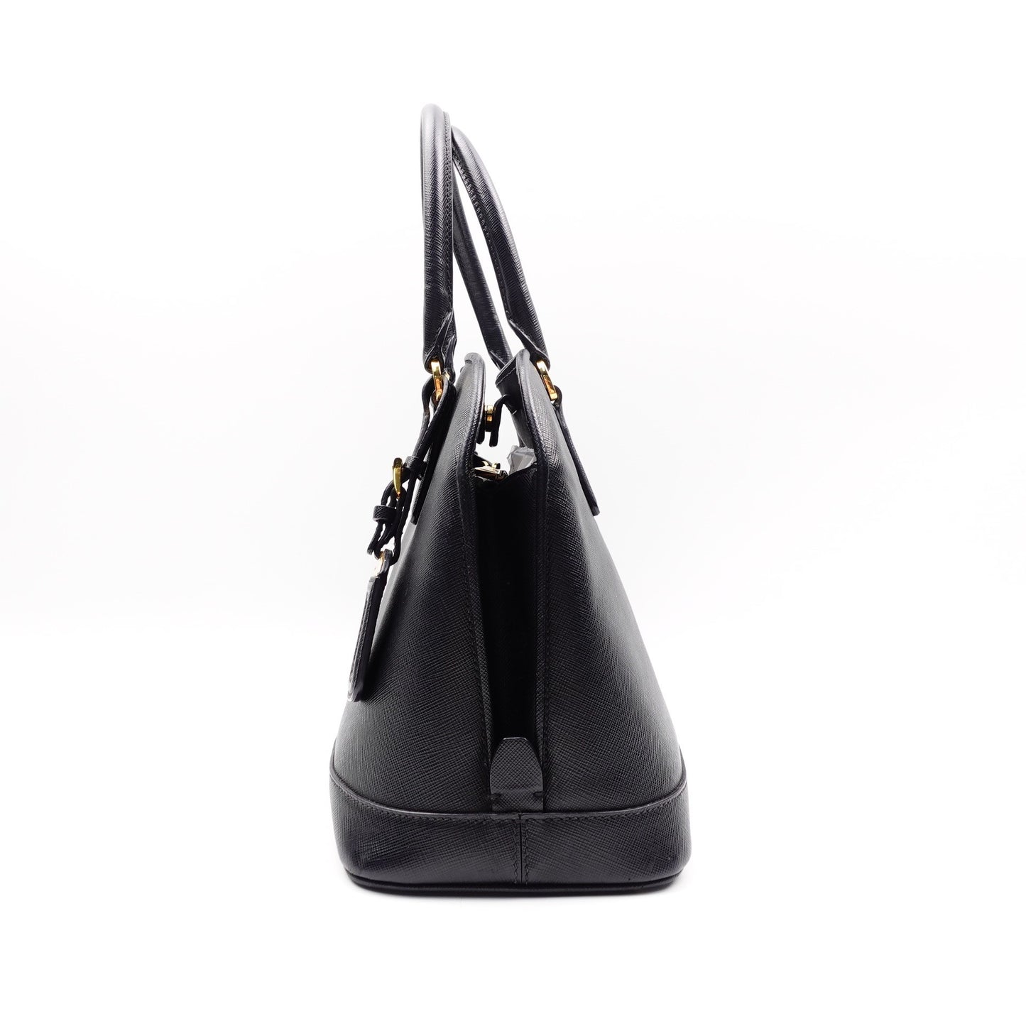 Pre-owned Prada Saffiano Lux Promenade Medium Black Calfskin Shoudler Bag