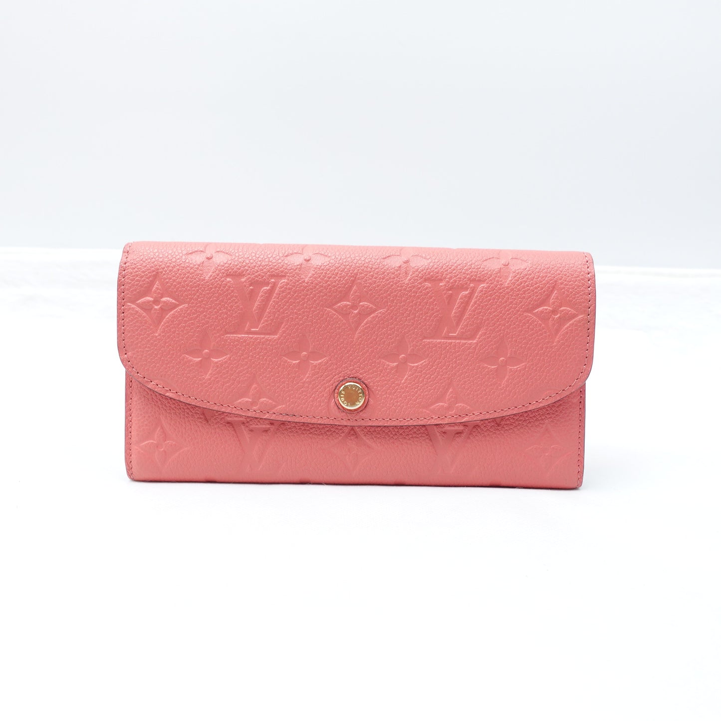 Pre-owned Louis Vuitton Emilie Peach Pink Calfskin Wallet