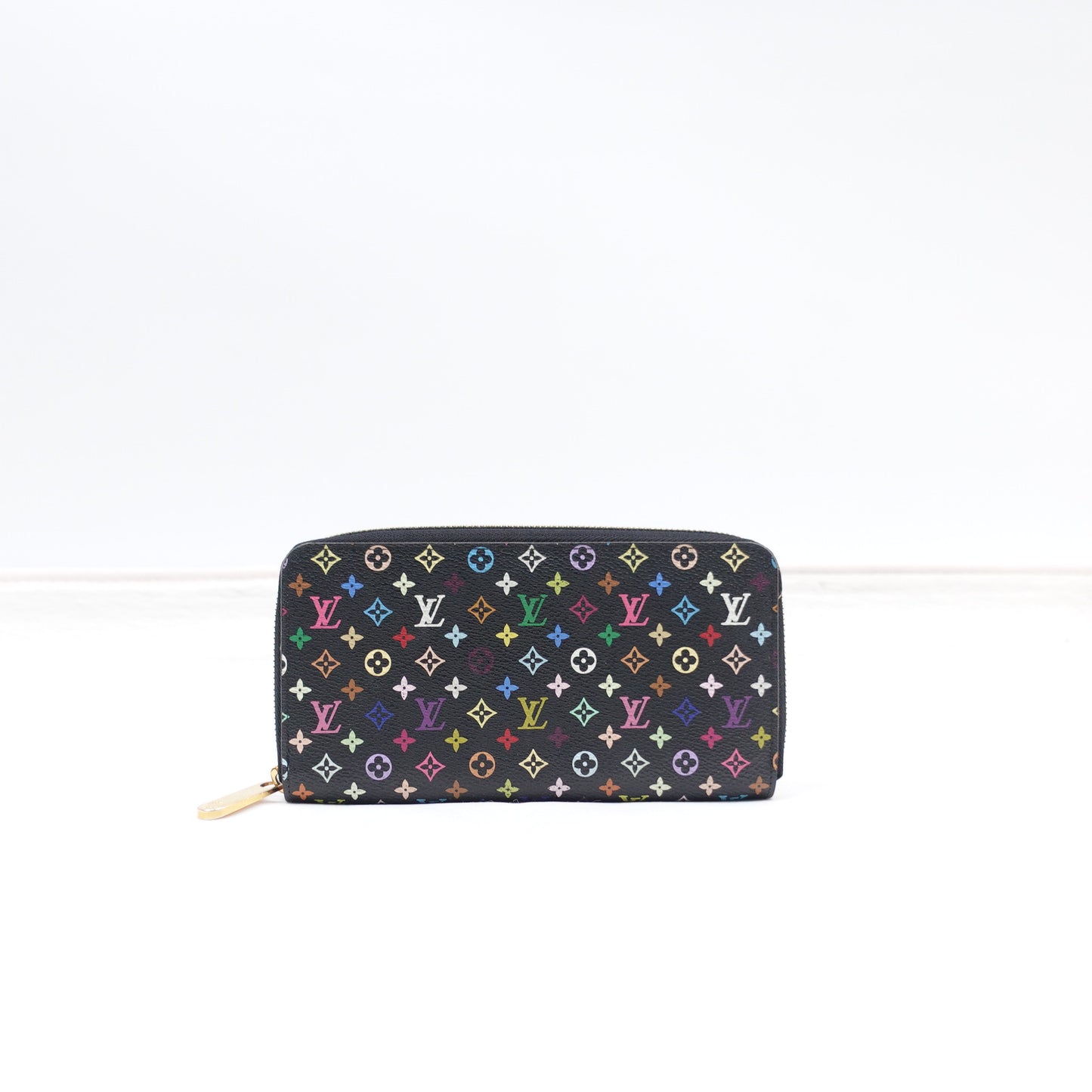 Pre-owned Louis Vuitton Zippy Black Multicolor Coated Canvas Wallet