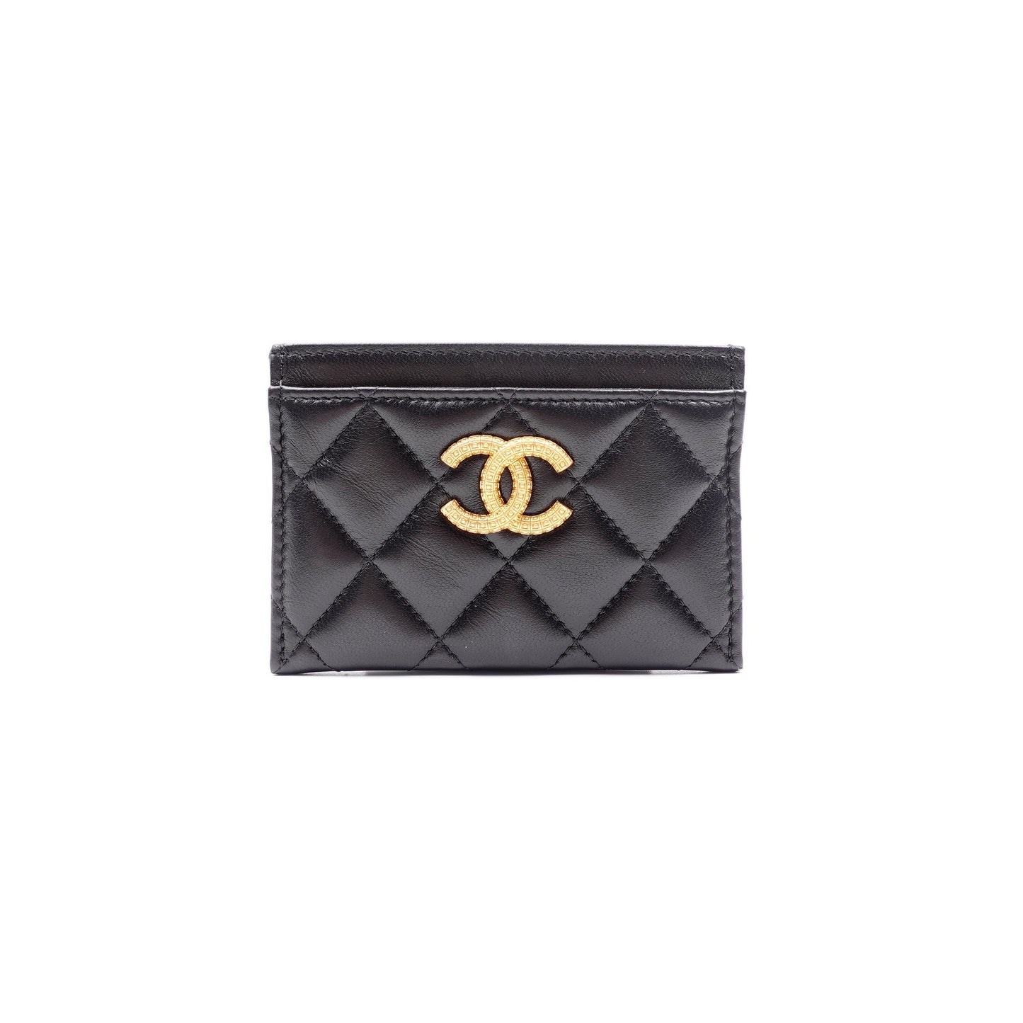 Pre-owned Chanel Black Lambskin Card Holder