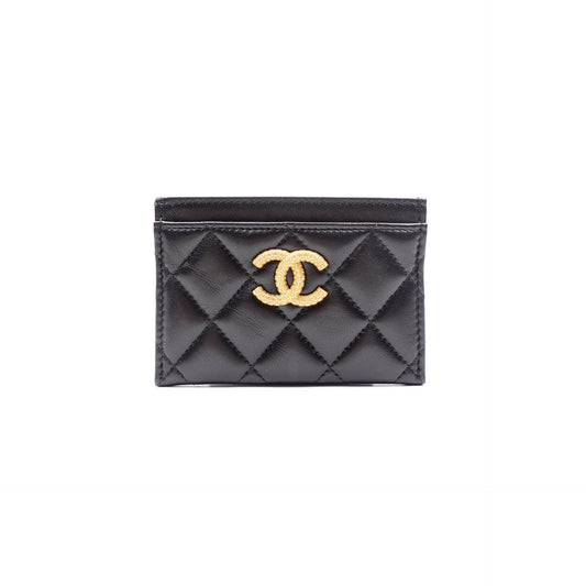 Pre-owned Chanel Black Lambskin Card Holder