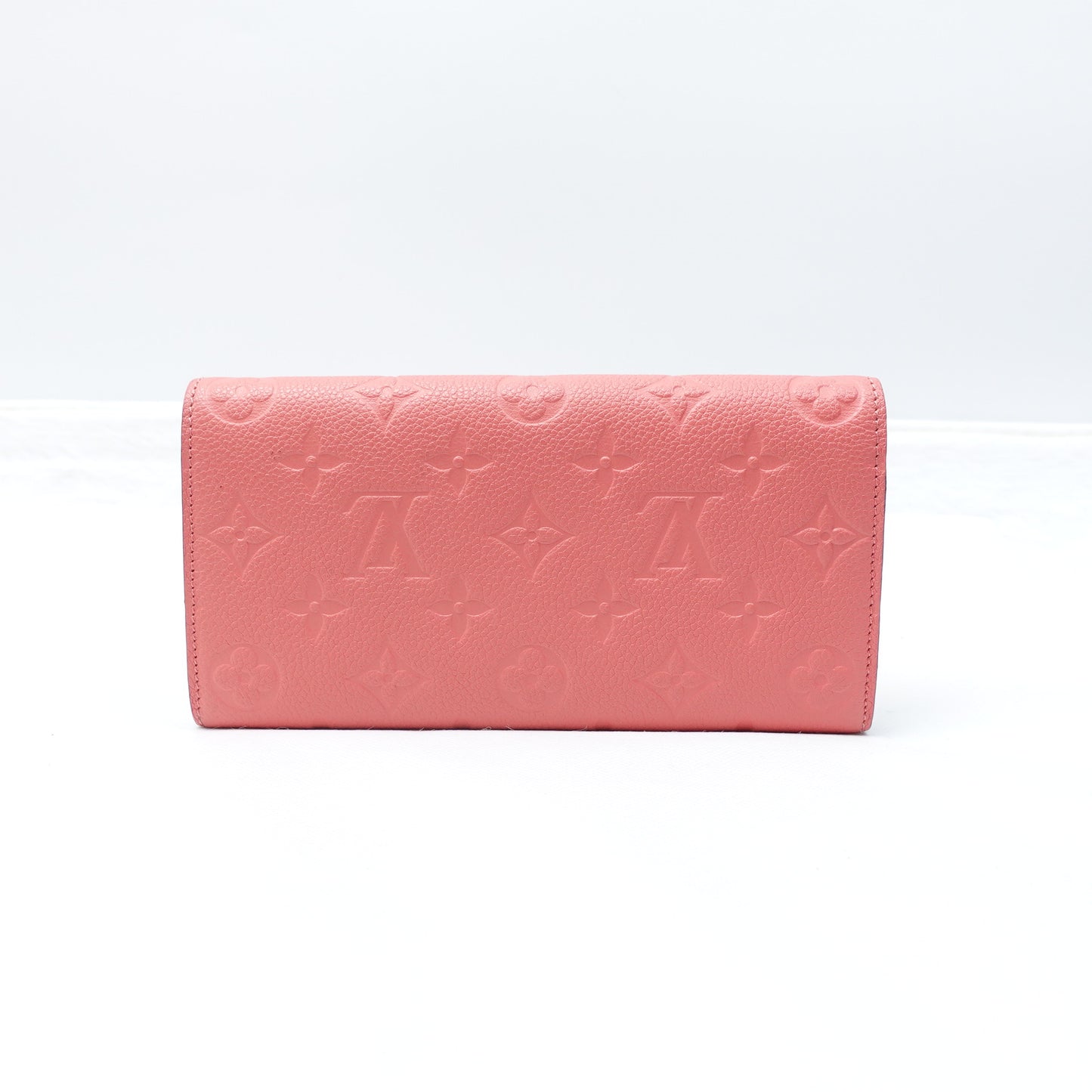 Pre-owned Louis Vuitton Emilie Peach Pink Calfskin Wallet