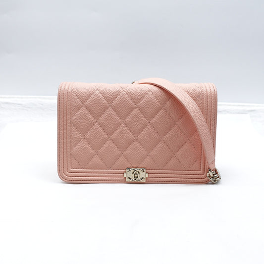 Pre-owned Chanel Leboy Samll Nude Caviar Calfskin Shoulder Bag
