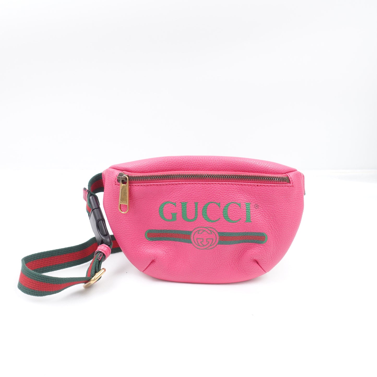 [Deal] Pre-owned Gucci Print Fuchsia Pink Calfskin Belt Bag