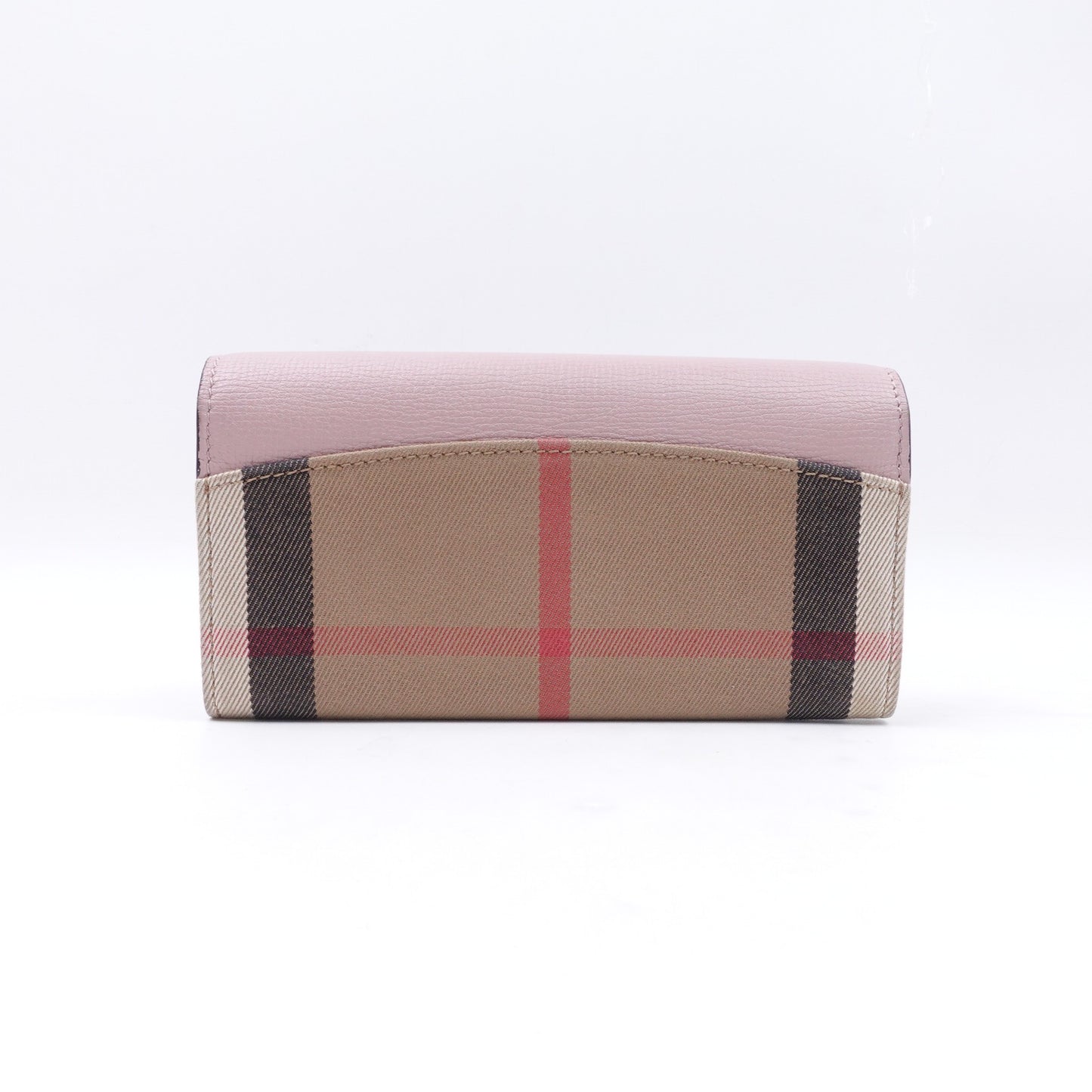 Pre-owed Burberry Pink Calfskin Long Wallet