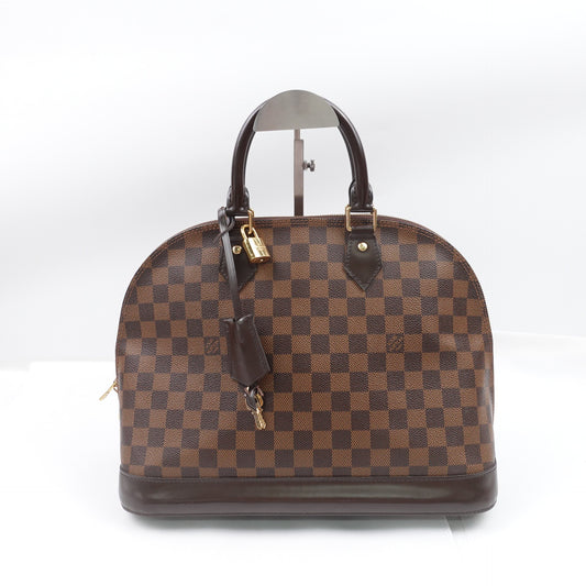 Pre-owned Louis Vuitton Alma GM Damier Ebene Coated Canvas Handbag
