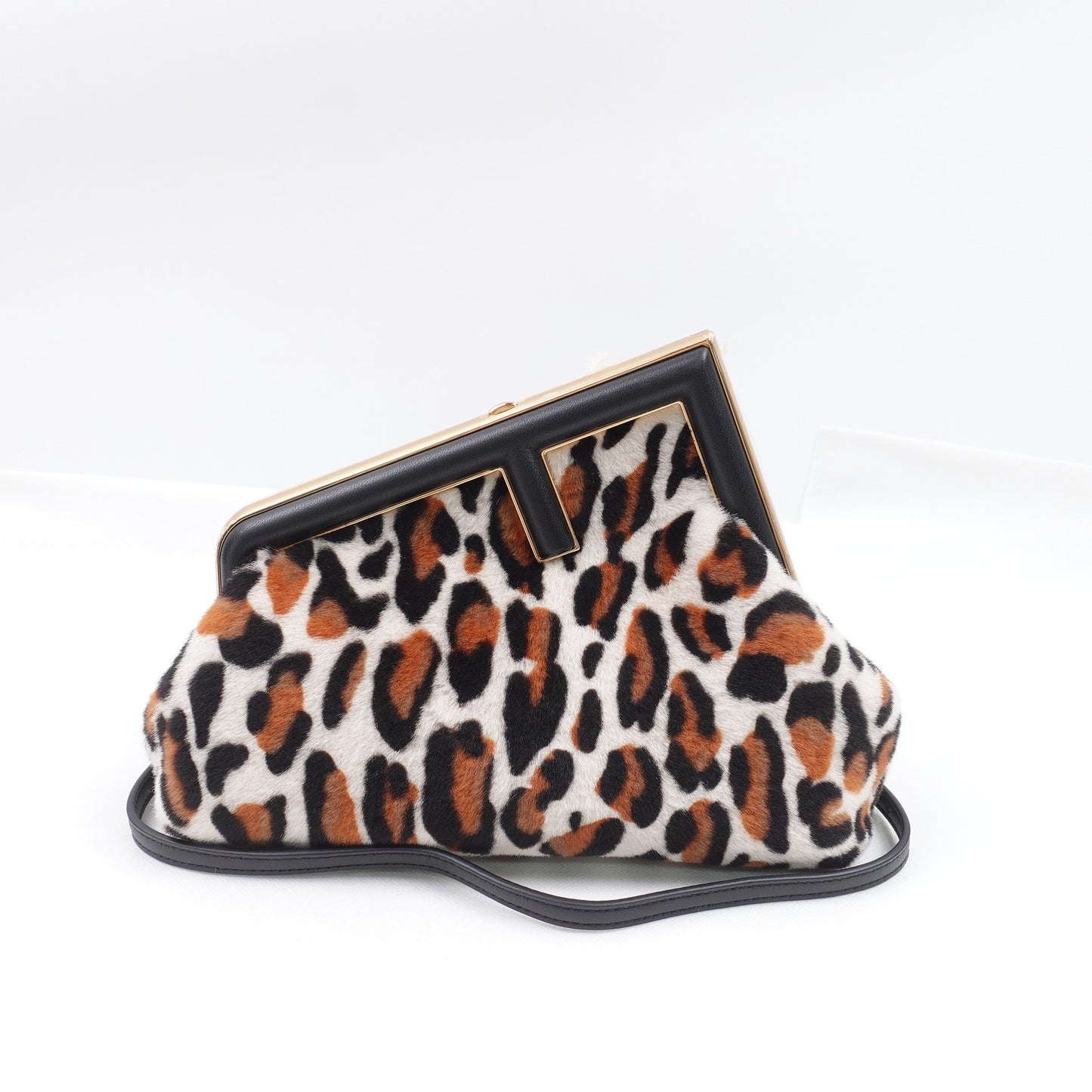 Pre-owned Fendi First Leopard Print Horsehair Shoulder Bag