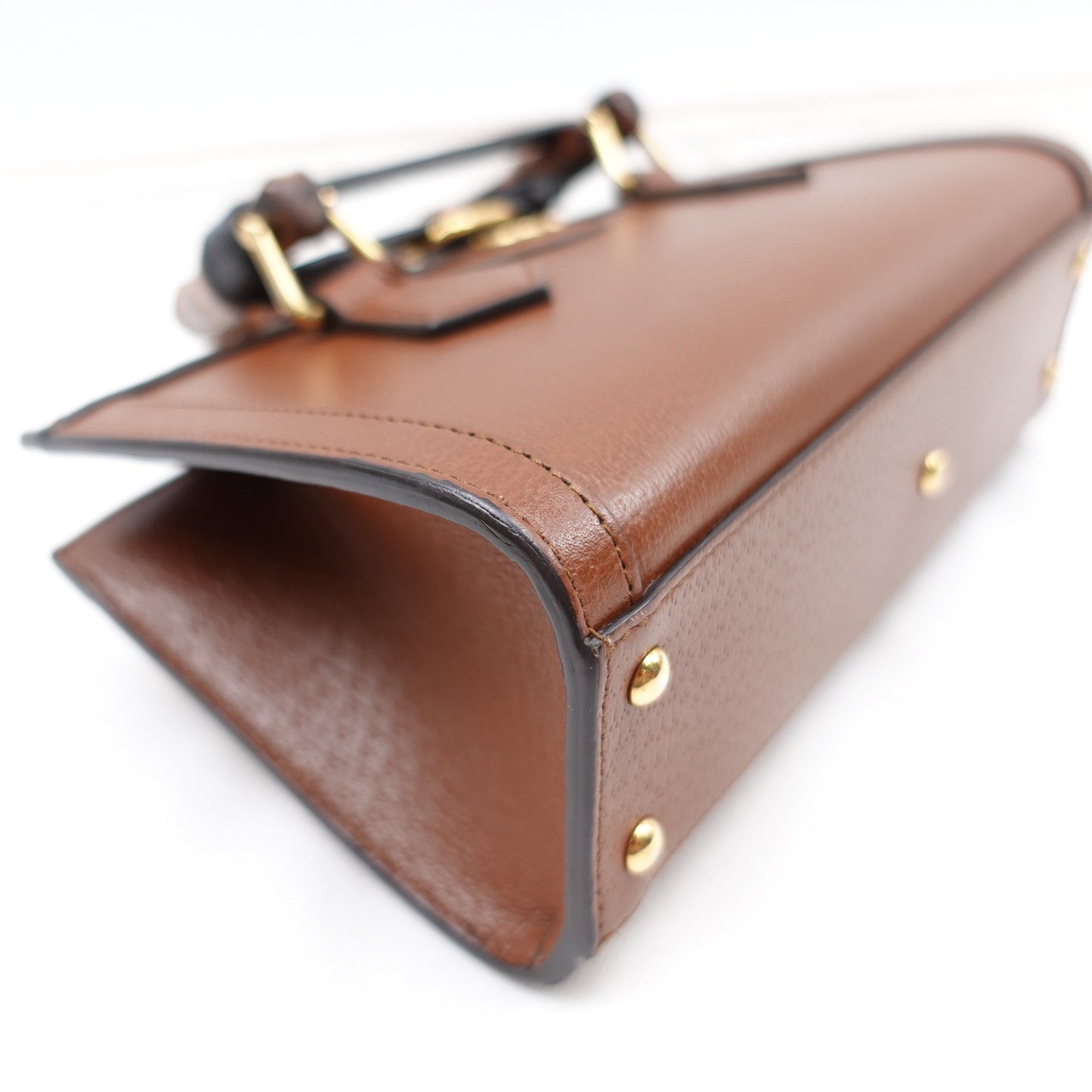 Pre-owned Gucci Diana East and West Brown Calfskin Top Handle Bag