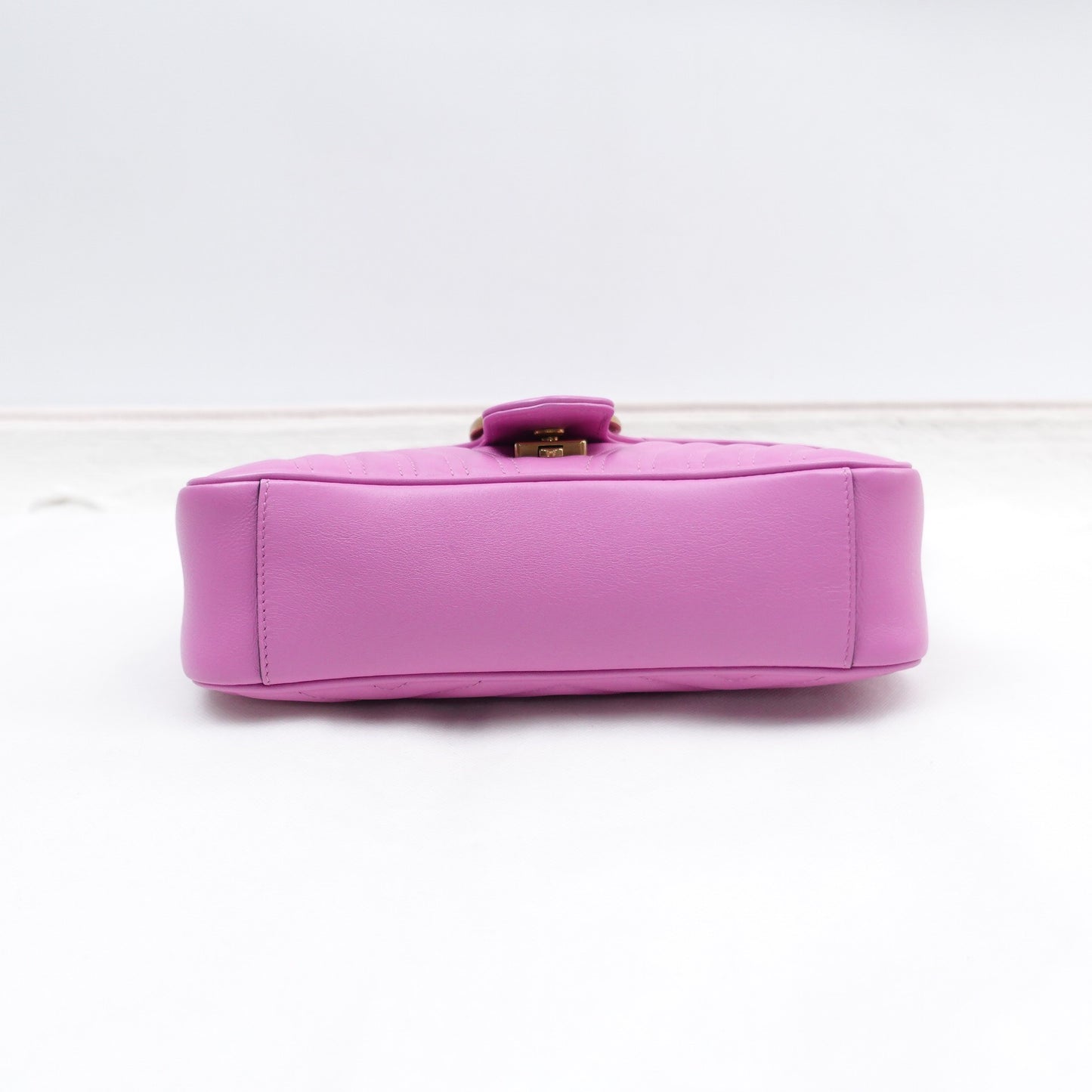 Pre-owned Gucci Marmont Purple Calfskin Shoulder Bag T10301492