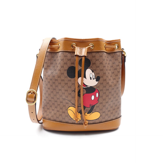 Pre-owned Gucci Disney Yellow Coated Canvas Shoulder Bag