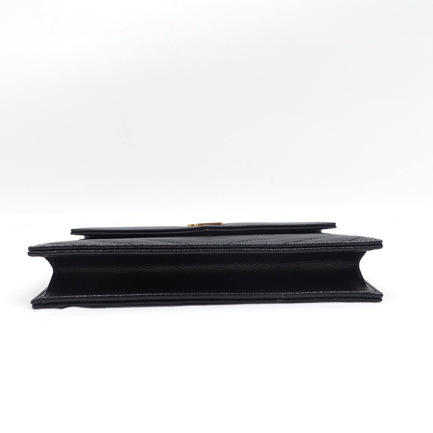 Pre-owned Saint Laurent Envelope Black Calfskin Shoulder Bag&WOC
