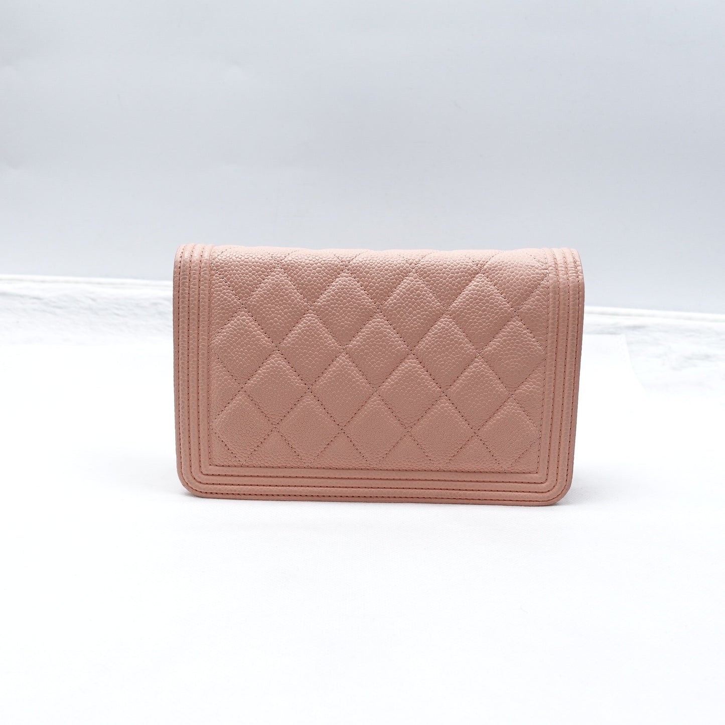 Pre-owned Chanel Leboy Samll Nude Caviar Calfskin Shoulder Bag