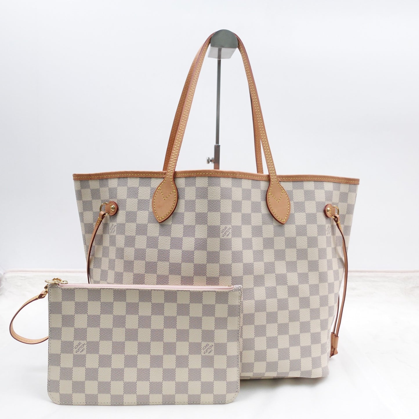 Pre-owned Louis Vuitton Neverfull Damier Azur Coated Canvas Tote Bag