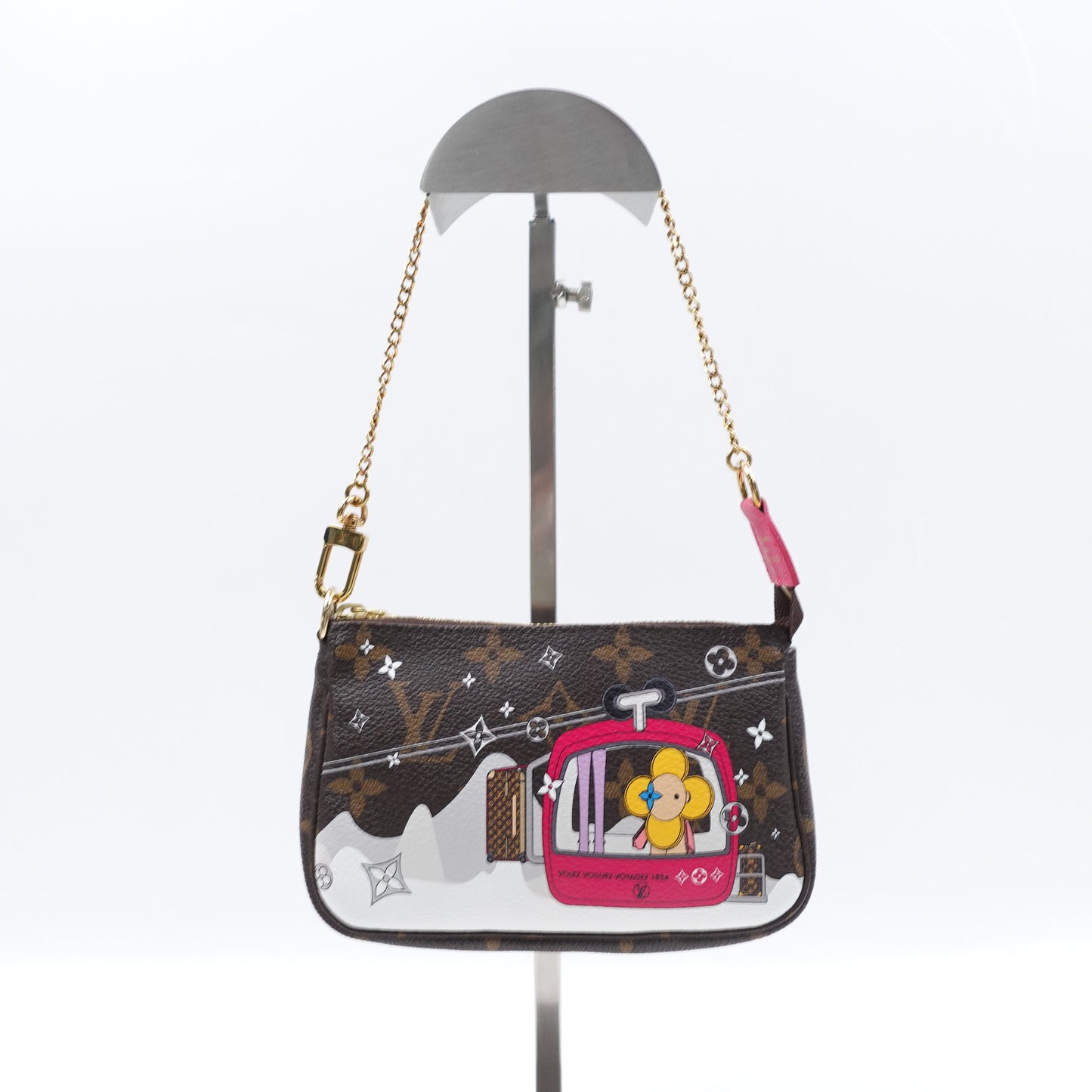 Pre-owned Louis Vuitton Pochette Mini Vivinne Print Monogram Coated Canvas Wristlet