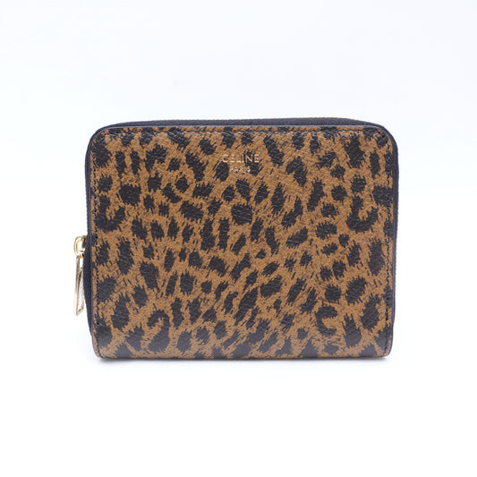 Pre-Owned Celine leopard Calfskin Short Wallet