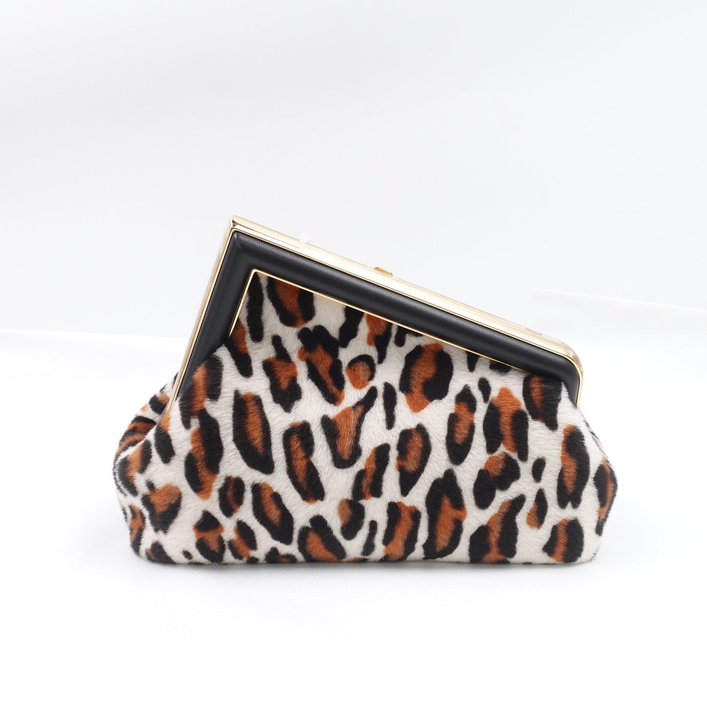 Pre-owned Fendi First Leopard Print Horsehair Shoulder Bag