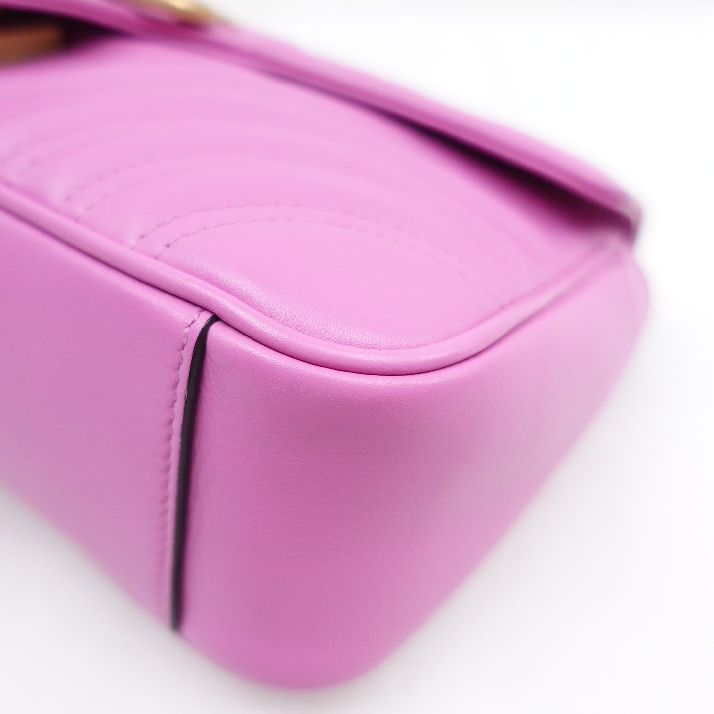 Pre-owned Gucci Marmont Purple Calfskin Shoulder Bag T10301492