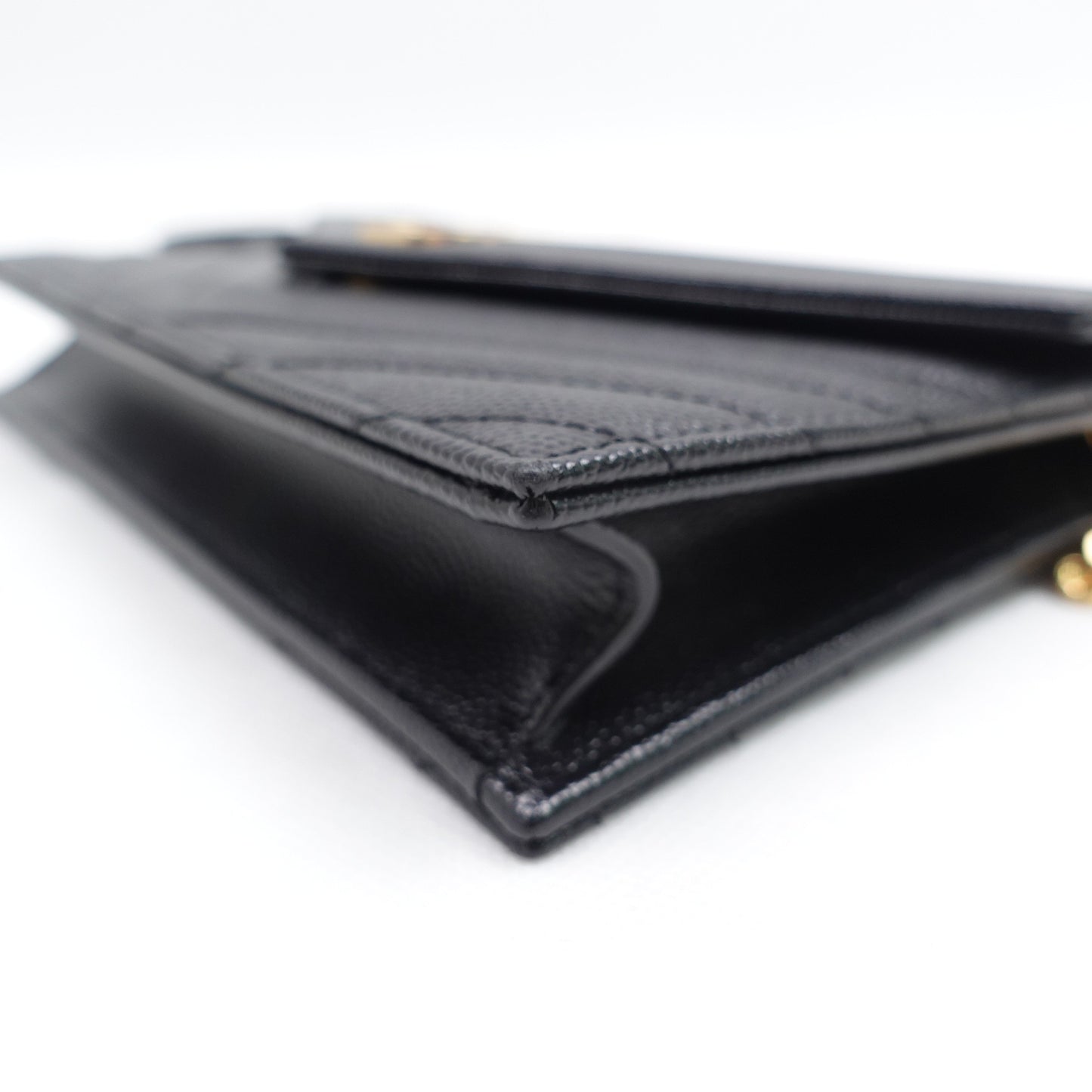 Pre-owned Saint Laurent Envelope Black Calfskin Shoulder Bag&WOC