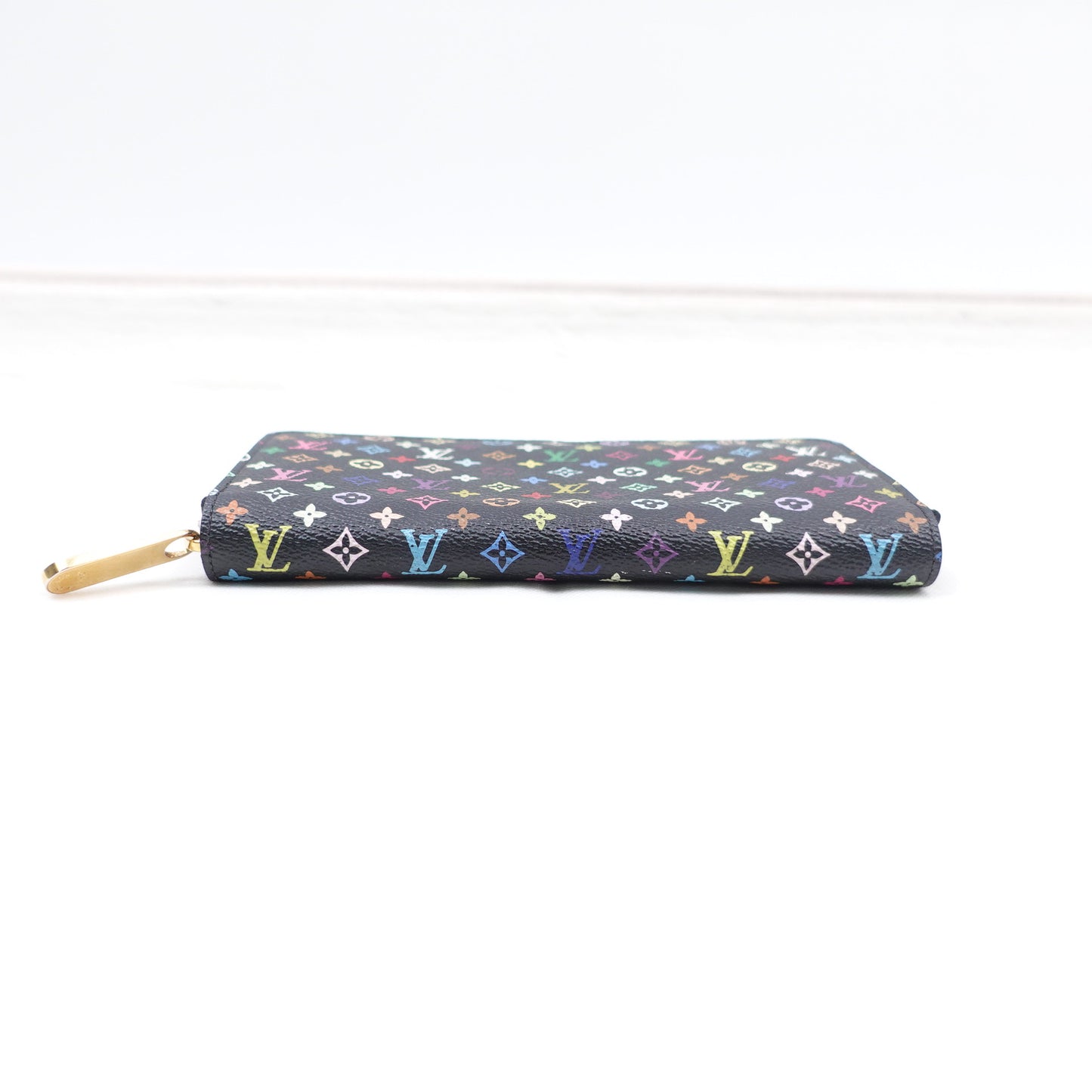 Pre-owned Louis Vuitton Zippy Black Multicolor Coated Canvas Wallet