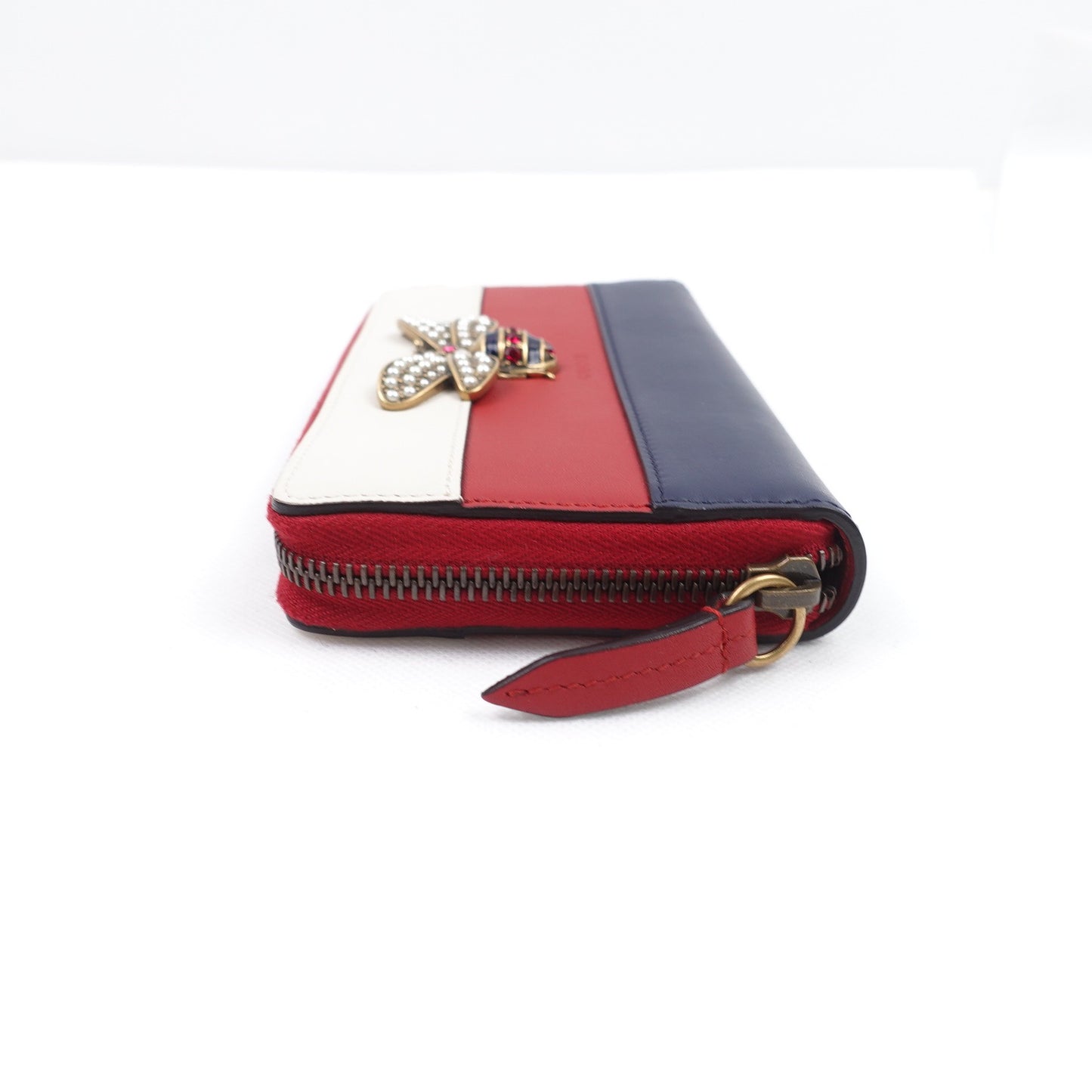 Pre-owned Gucci Queen Margaret Red&Blue Calfskin Long Wallet