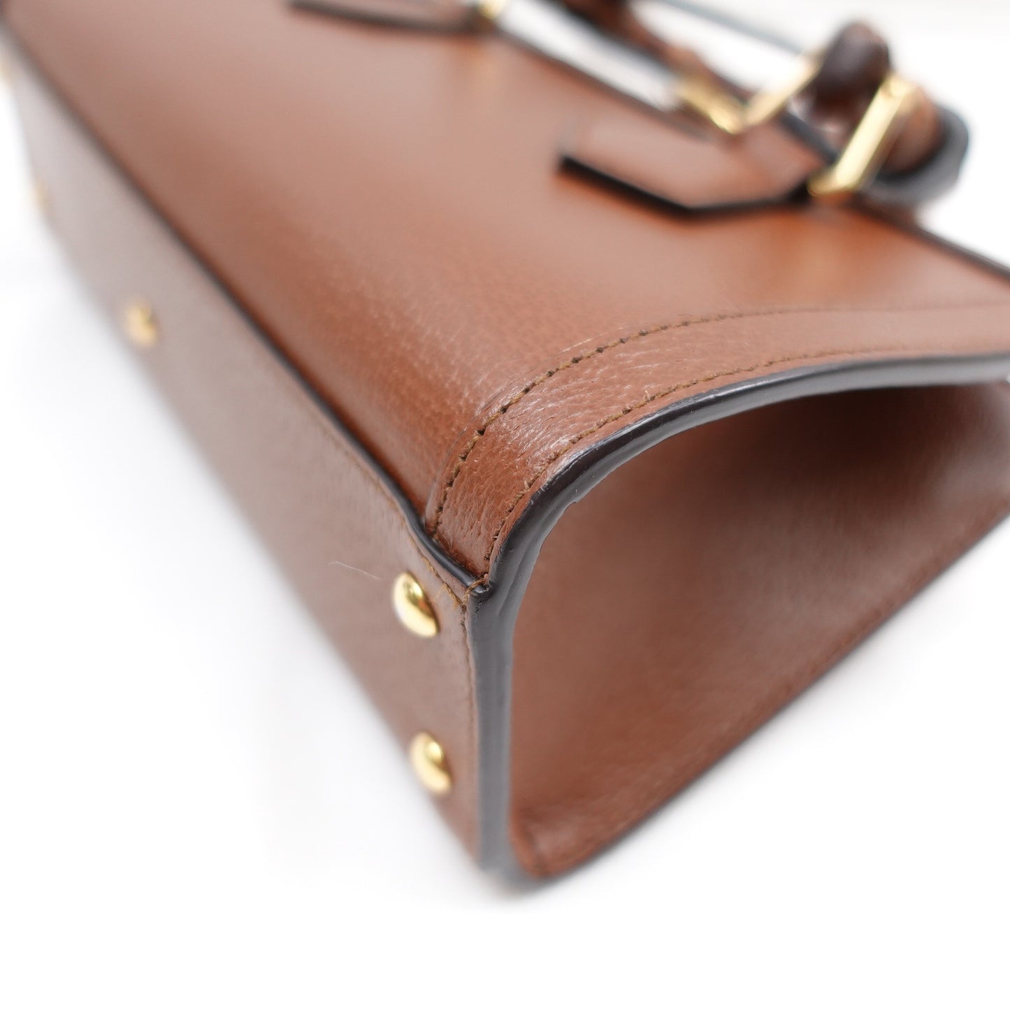 Pre-owned Gucci Diana East and West Brown Calfskin Top Handle Bag