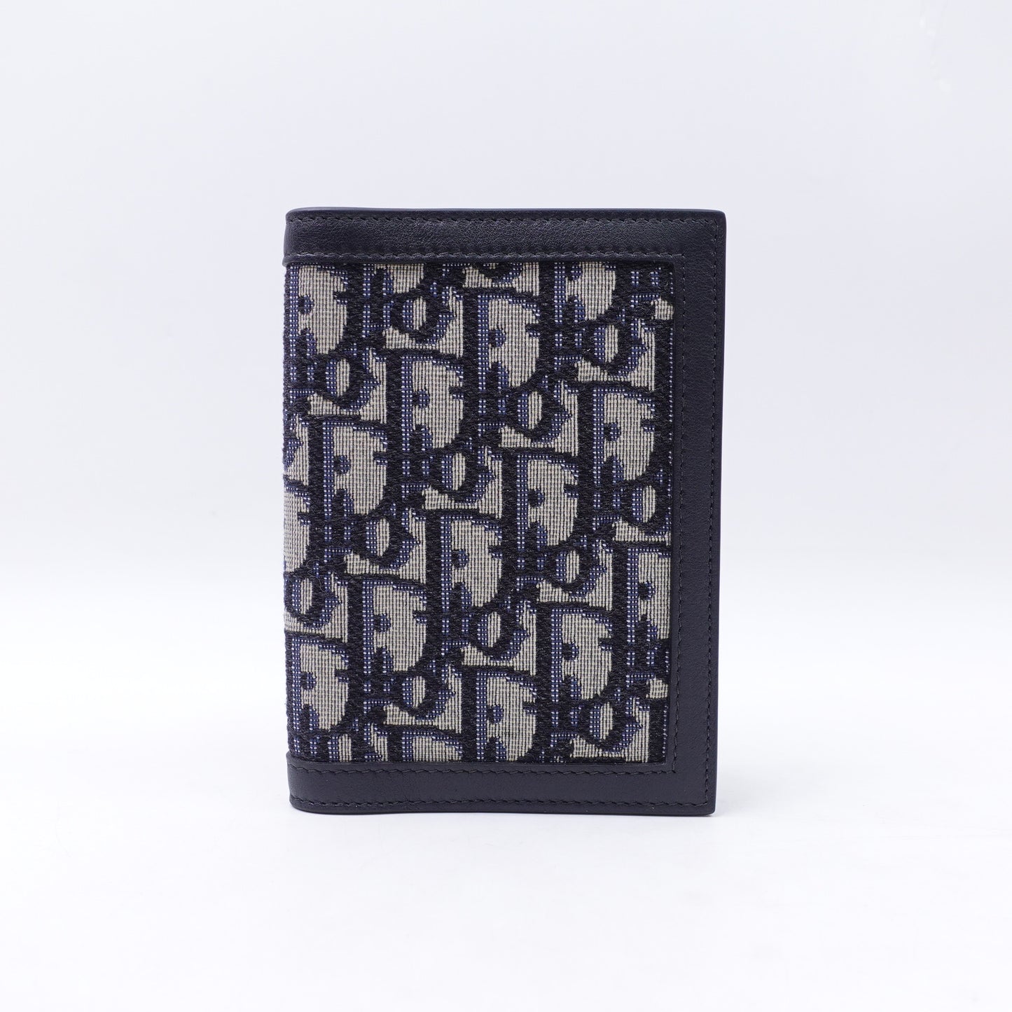 Pre-owned Dior Blue Oblique Passport Holder