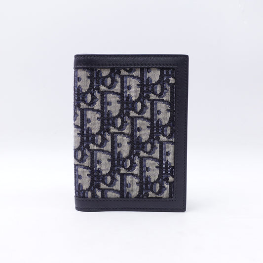 Pre-owned Dior Blue Oblique Passport Holder