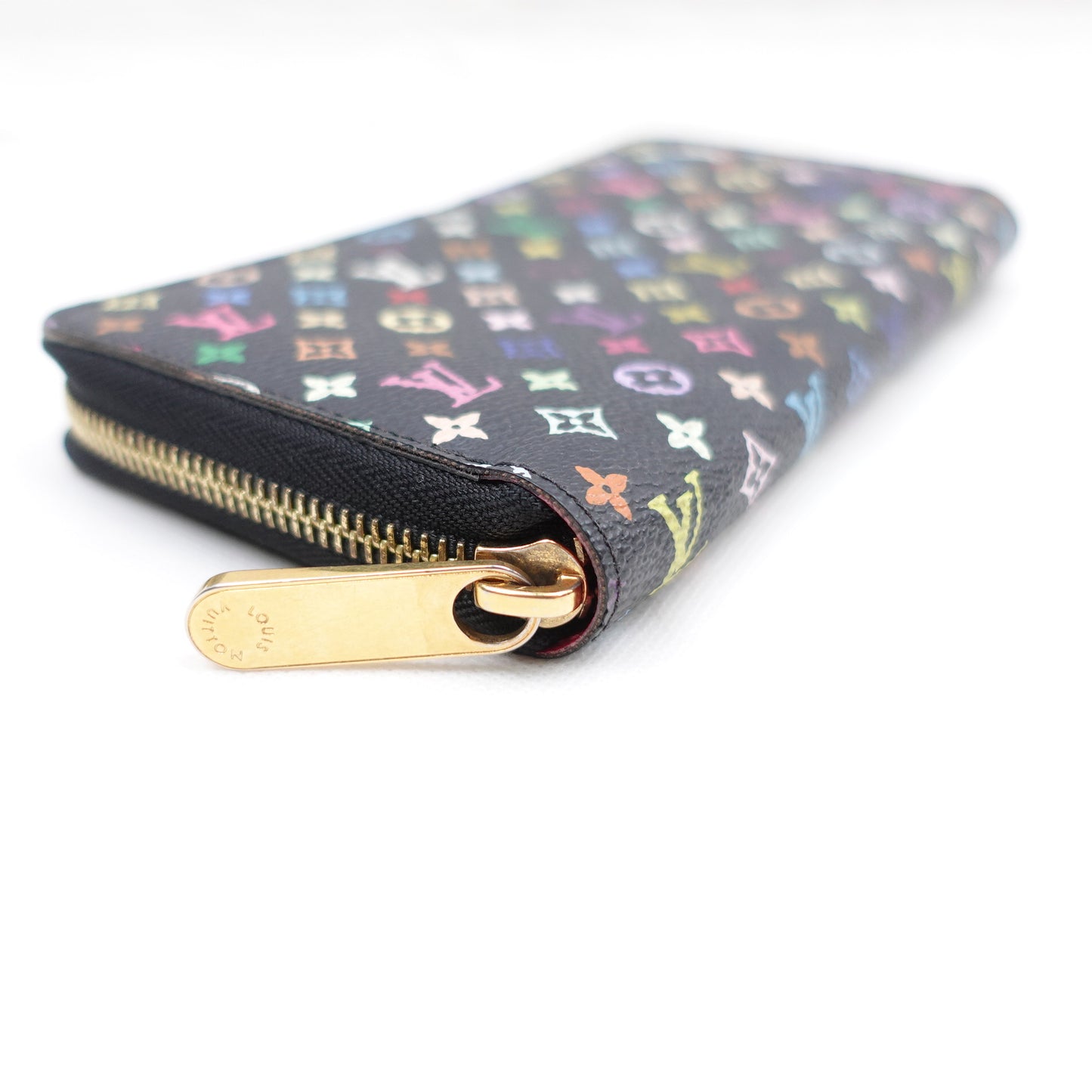 Pre-owned Louis Vuitton Zippy Black Multicolor Coated Canvas Wallet