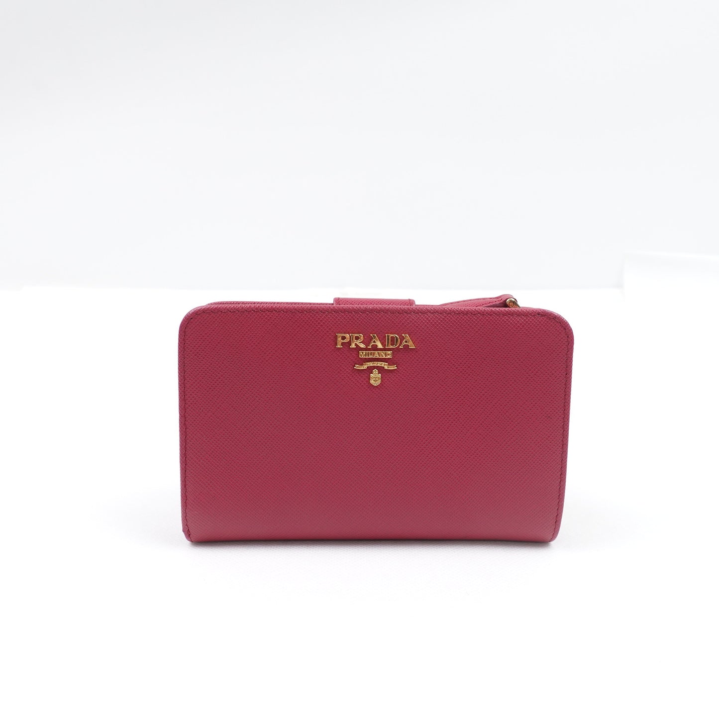 Pre-owned Prada Pink Saffiano Wallet