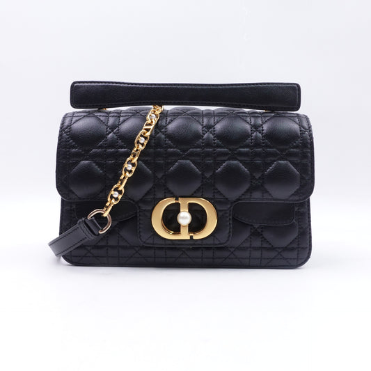 Pre-owned Dior Caro Black Calfskin Shoulder Bag