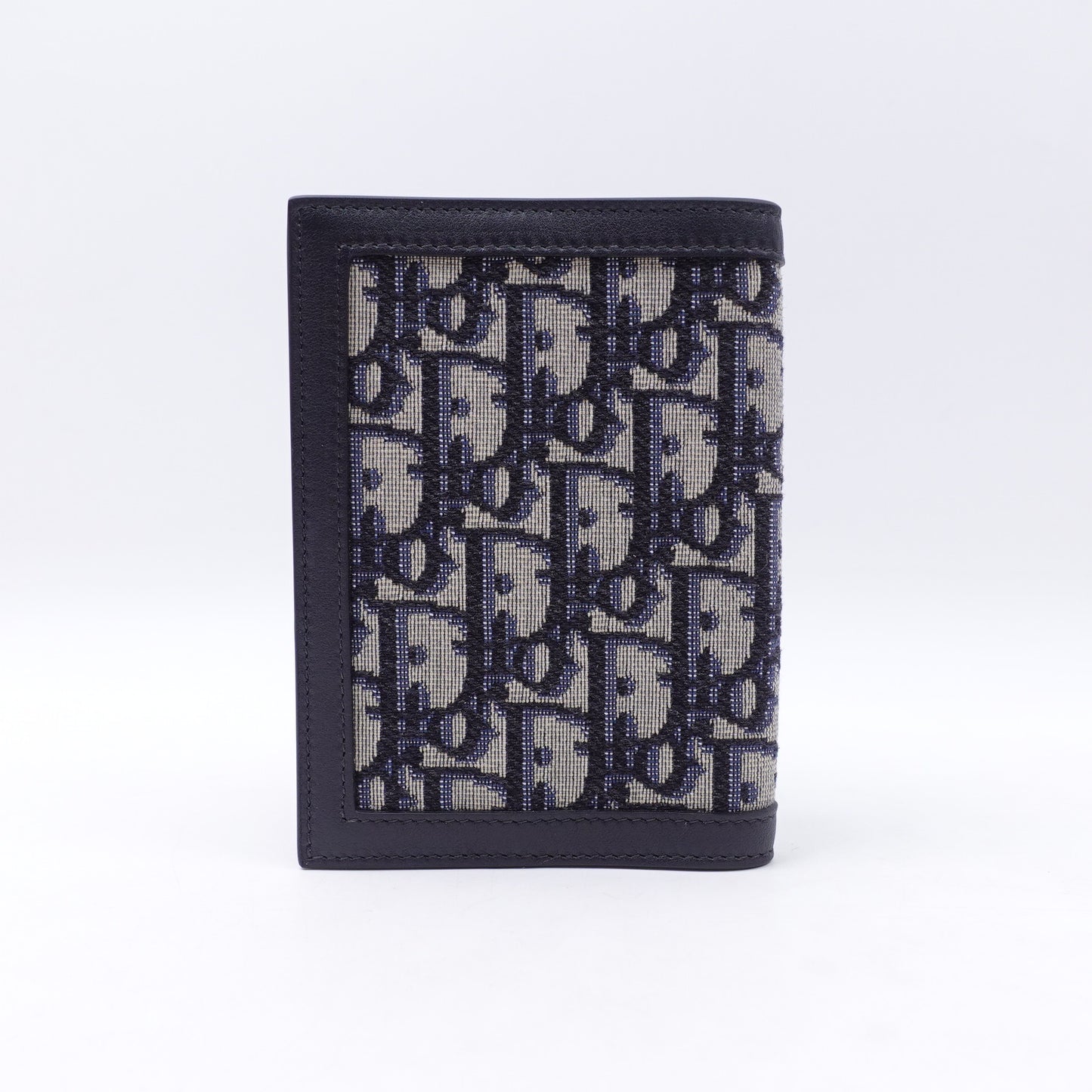 Pre-owned Dior Blue Oblique Passport Holder