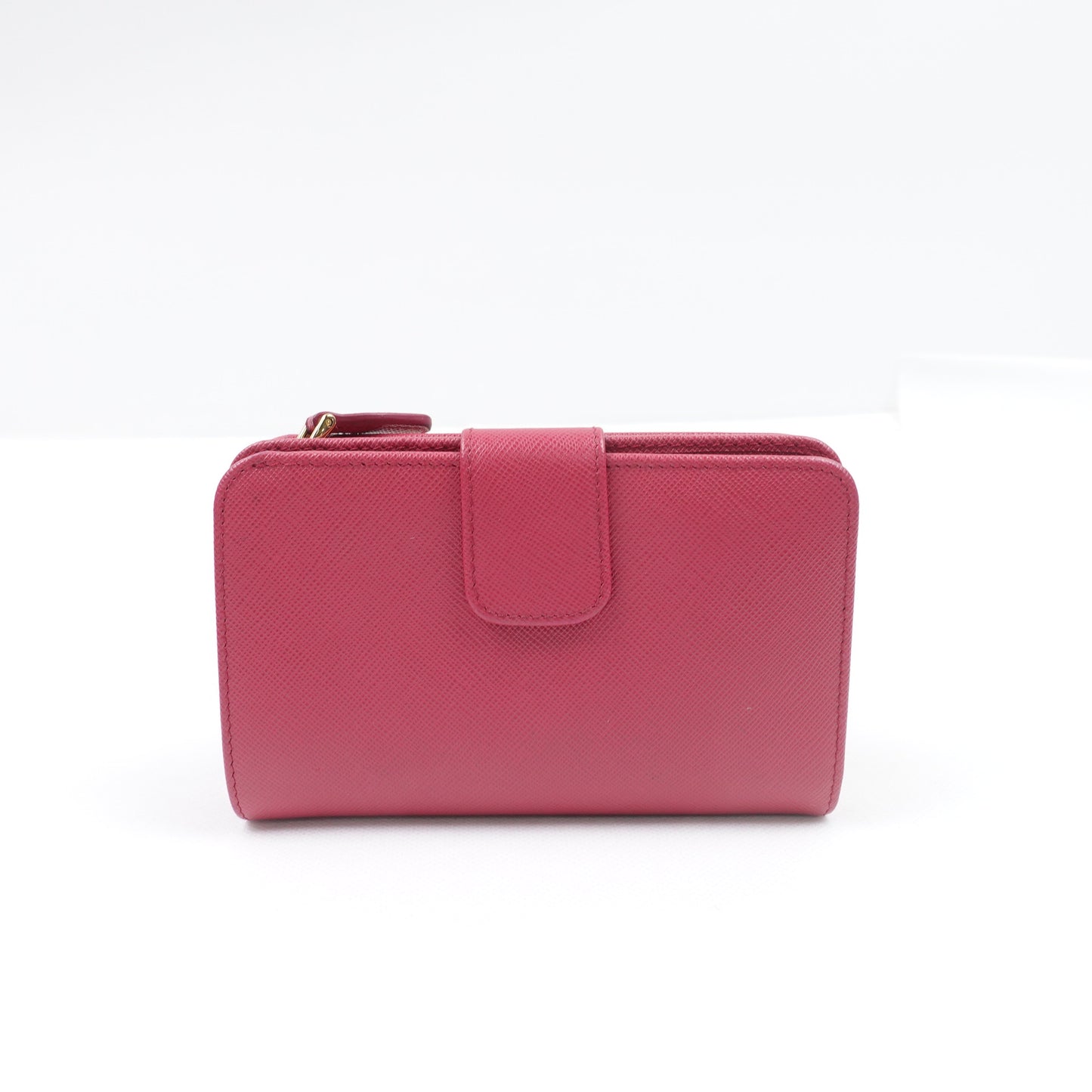 Pre-owned Prada Pink Saffiano Wallet