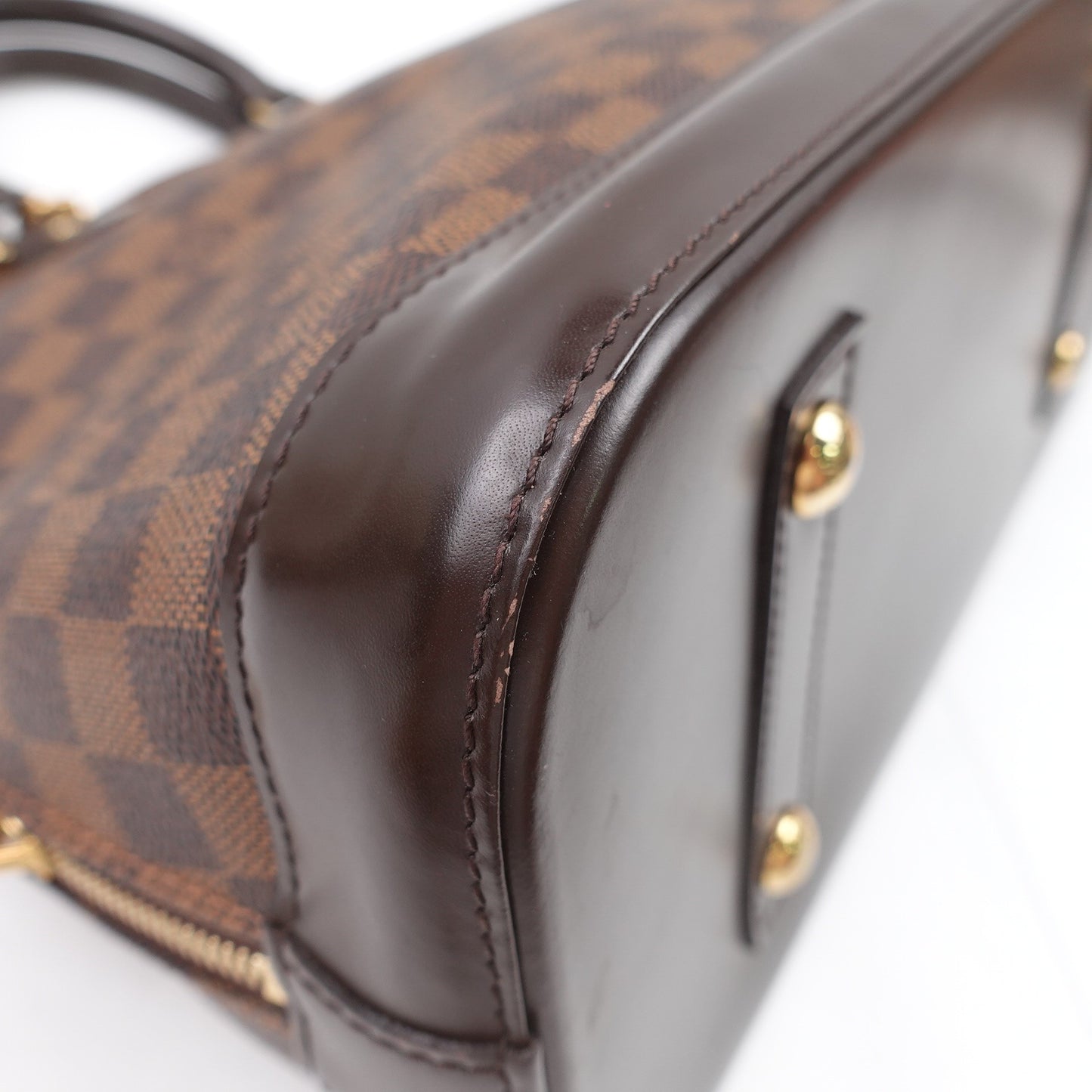 Pre-owned Louis Vuitton Alma GM Damier Ebene Coated Canvas Handbag