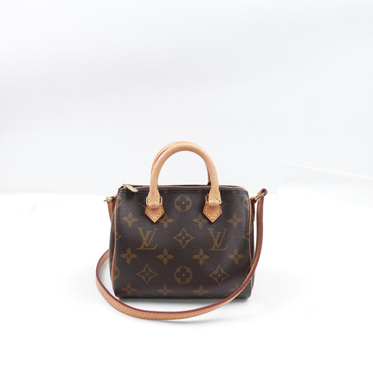 Pre-owned Louis Vuitton Speedy Nano Monogram Coated Canvas Shoulder Bag