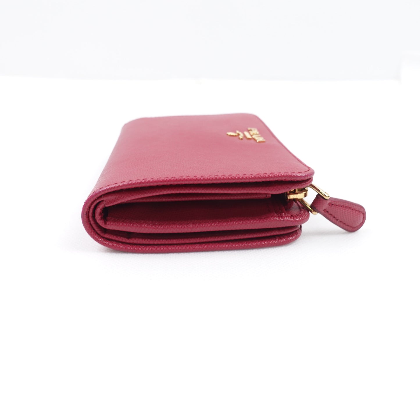 Pre-owned Prada Pink Saffiano Wallet