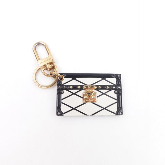 Pre-owned Louis Vuitton Trunk White & Black Bag Charm