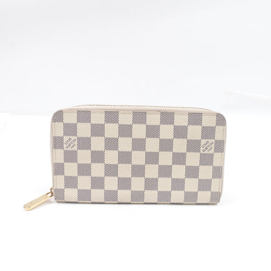 Pre-owned Louis Vuitton Damier Azur Coated Canvas Long Zippy Wallet