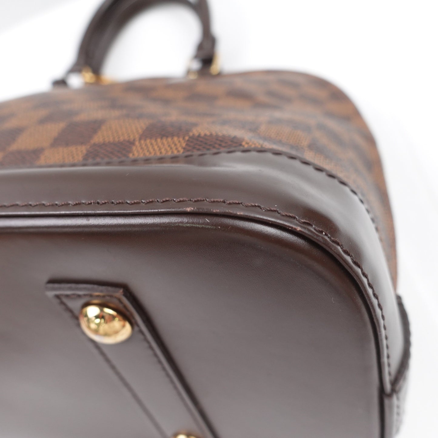 Pre-owned Louis Vuitton Alma GM Damier Ebene Coated Canvas Handbag