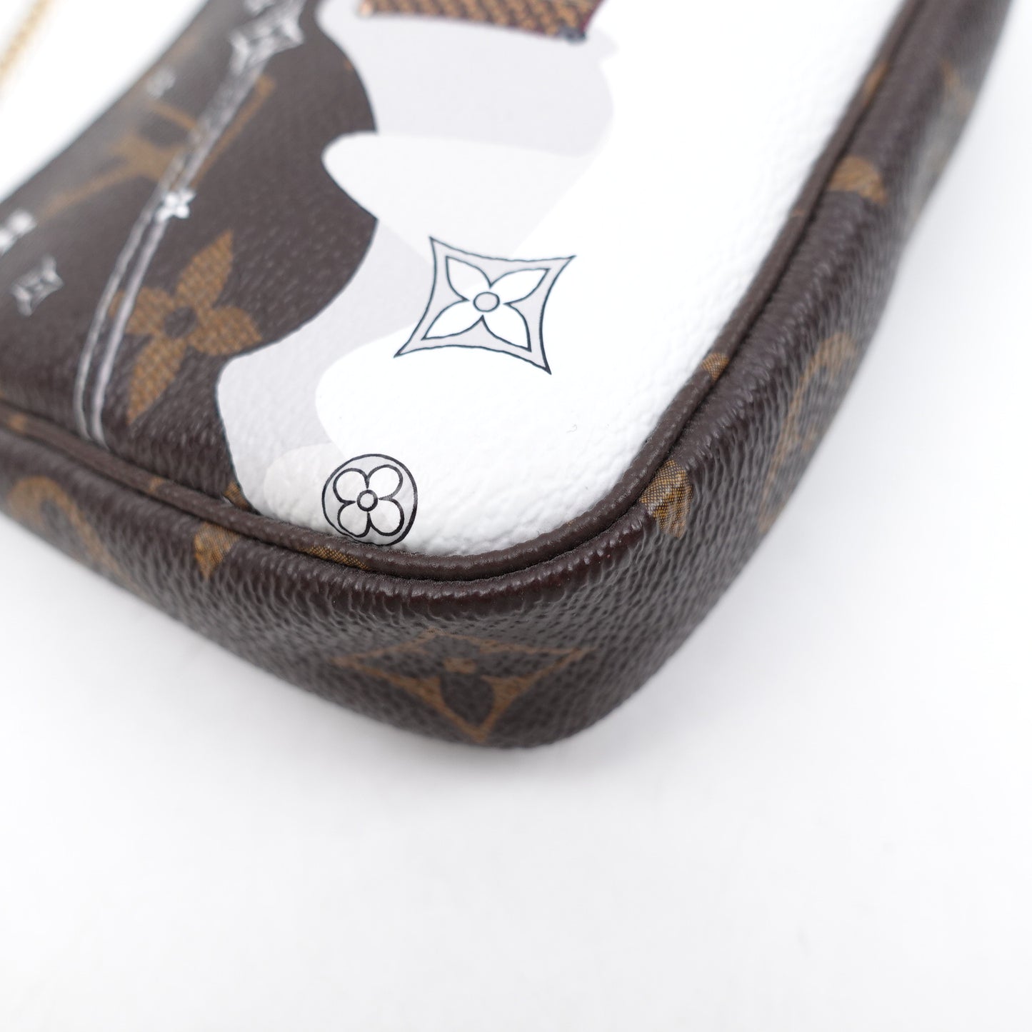 Pre-owned Louis Vuitton Pochette Mini Vivinne Print Monogram Coated Canvas Wristlet