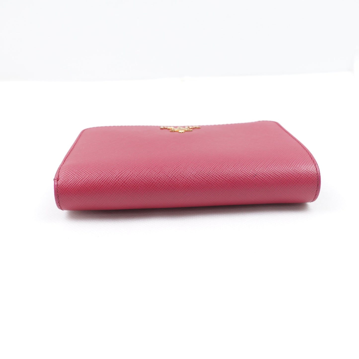 Pre-owned Prada Pink Saffiano Wallet
