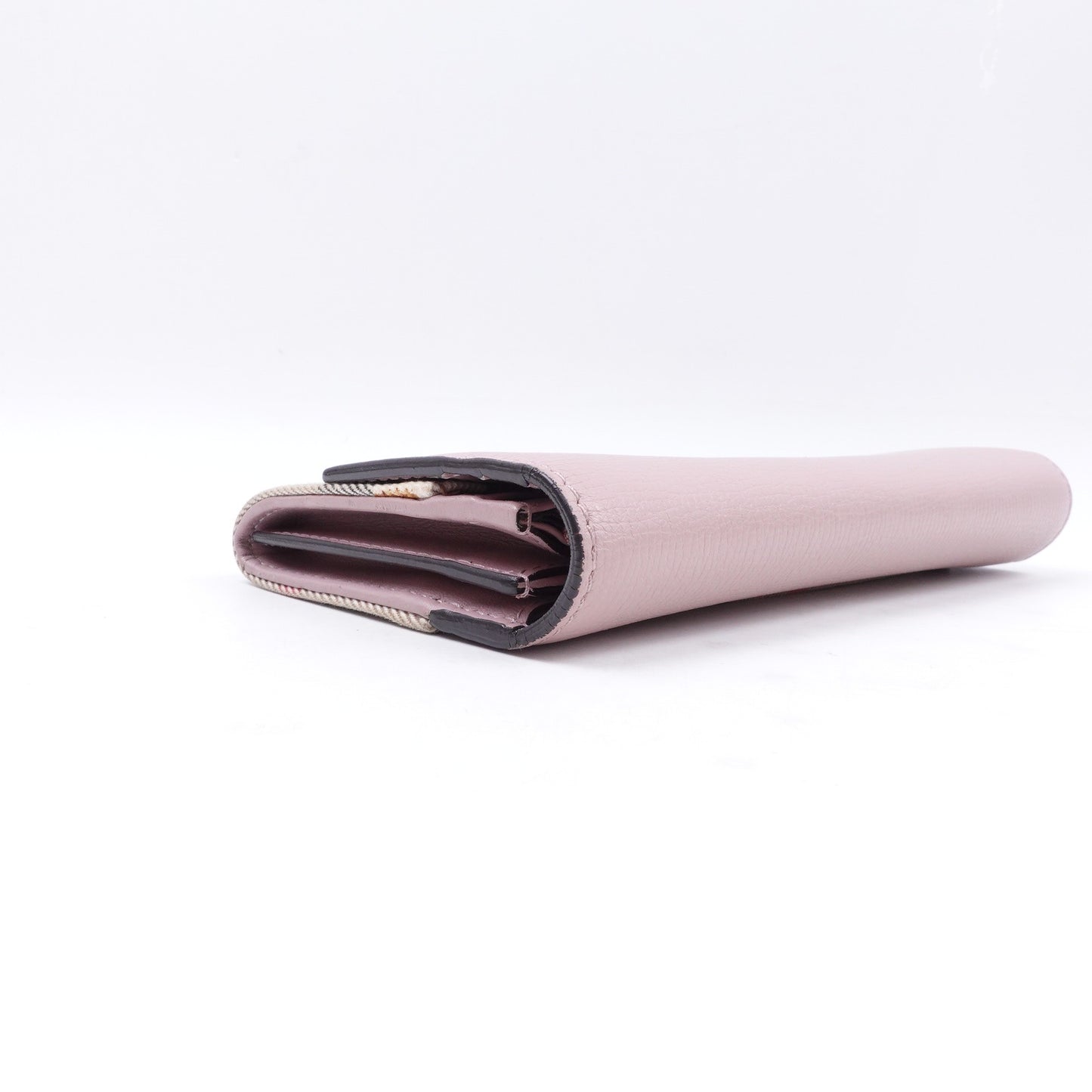 Pre-owed Burberry Pink Calfskin Long Wallet