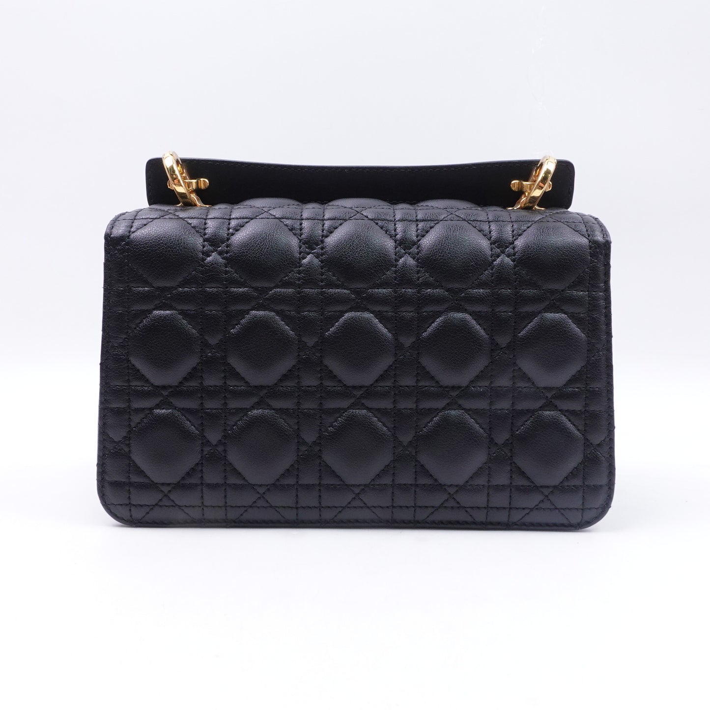 Pre-owned Dior Caro Black Calfskin Shoulder Bag