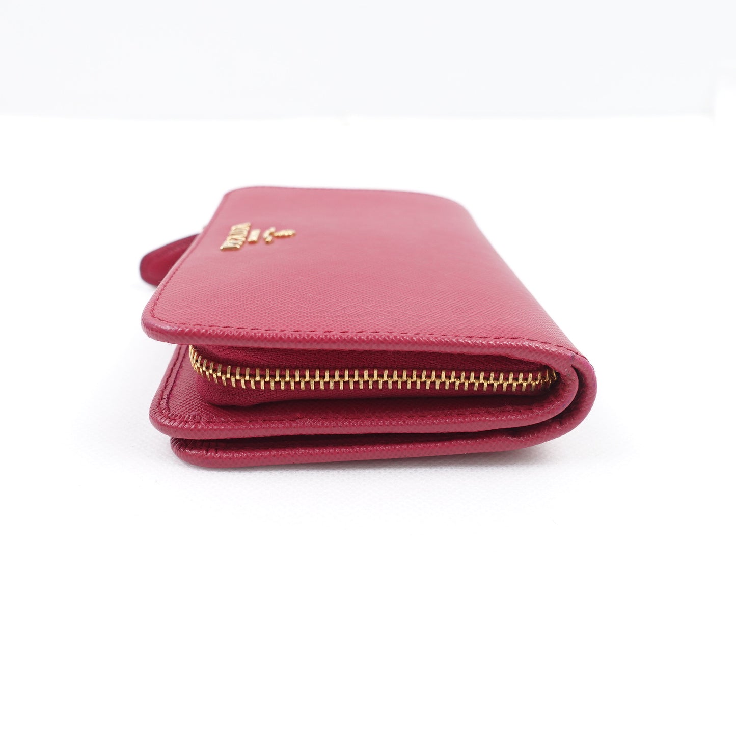 Pre-owned Prada Pink Saffiano Wallet