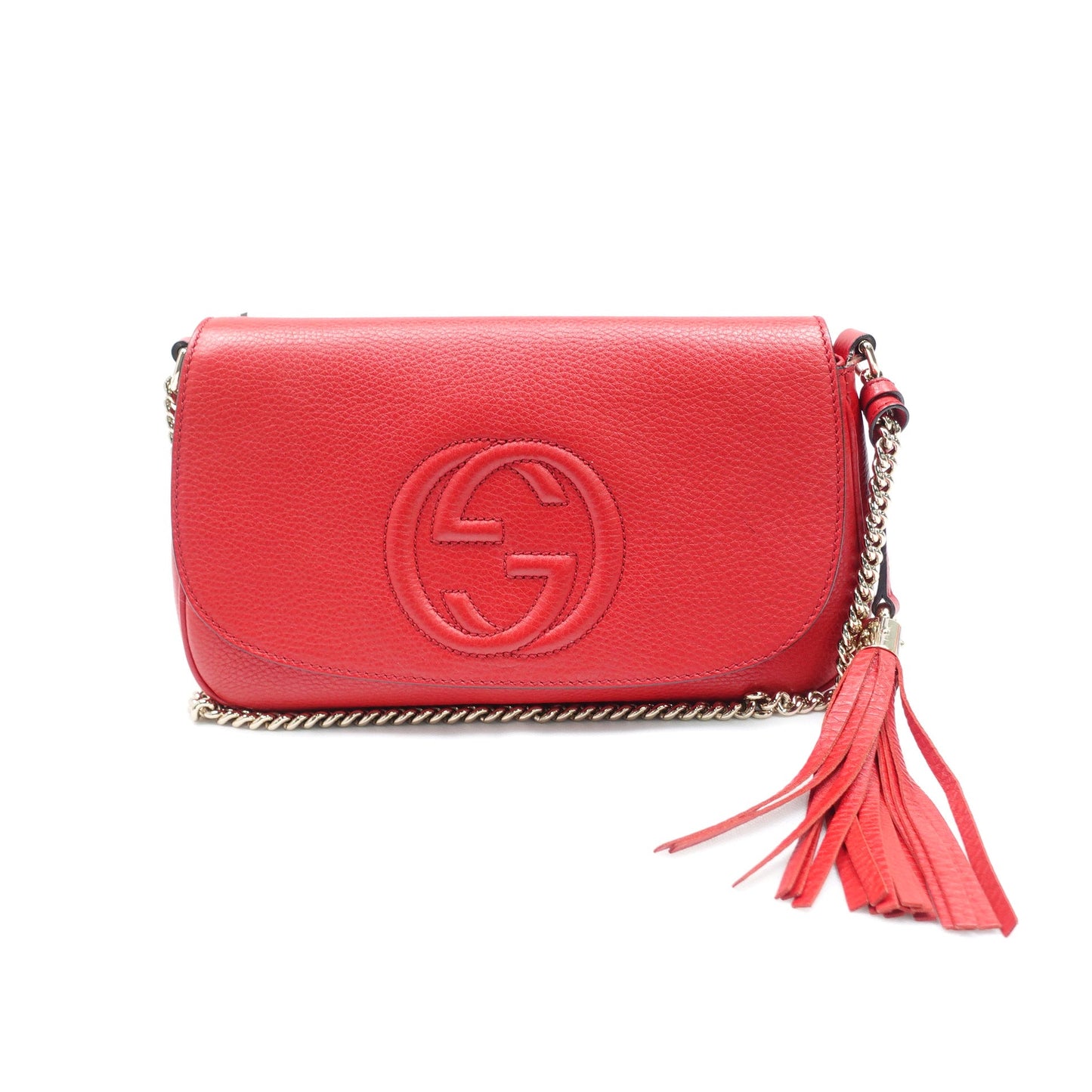 Gucci Soho Red Calfskin Shoulder Bag